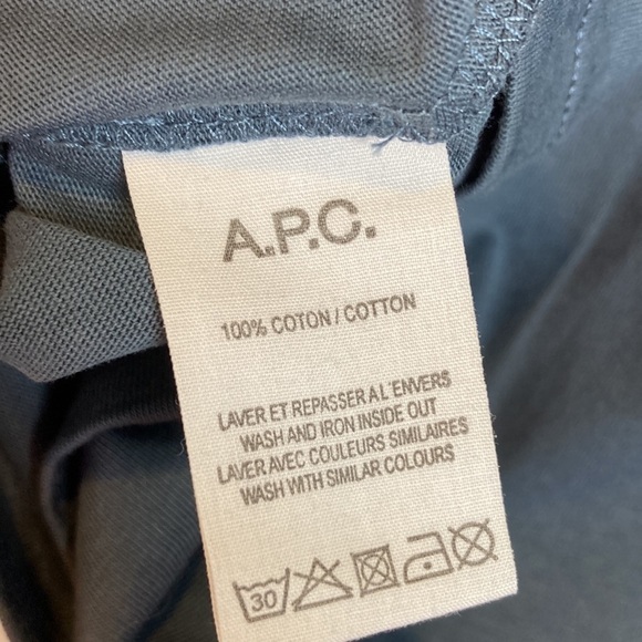 A.P.C. NWT Blue Crew Neck Pocket Tee Large Classic Minimalist Elevated Basic - Picture 14 of 14